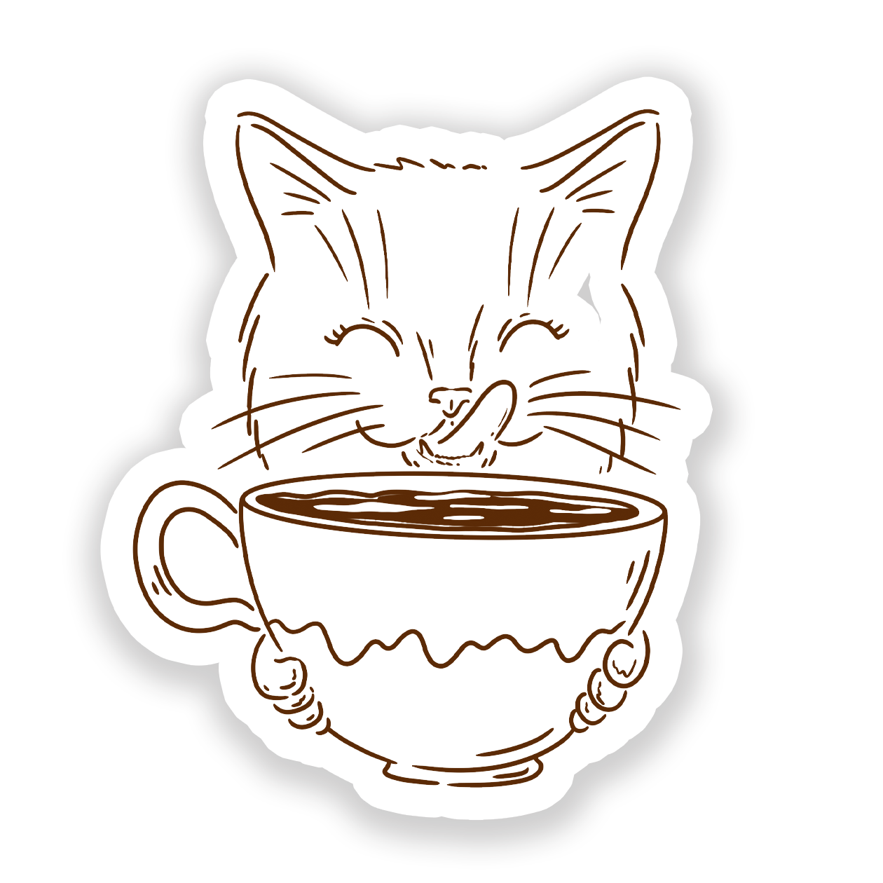 Cat Drinking Sticker